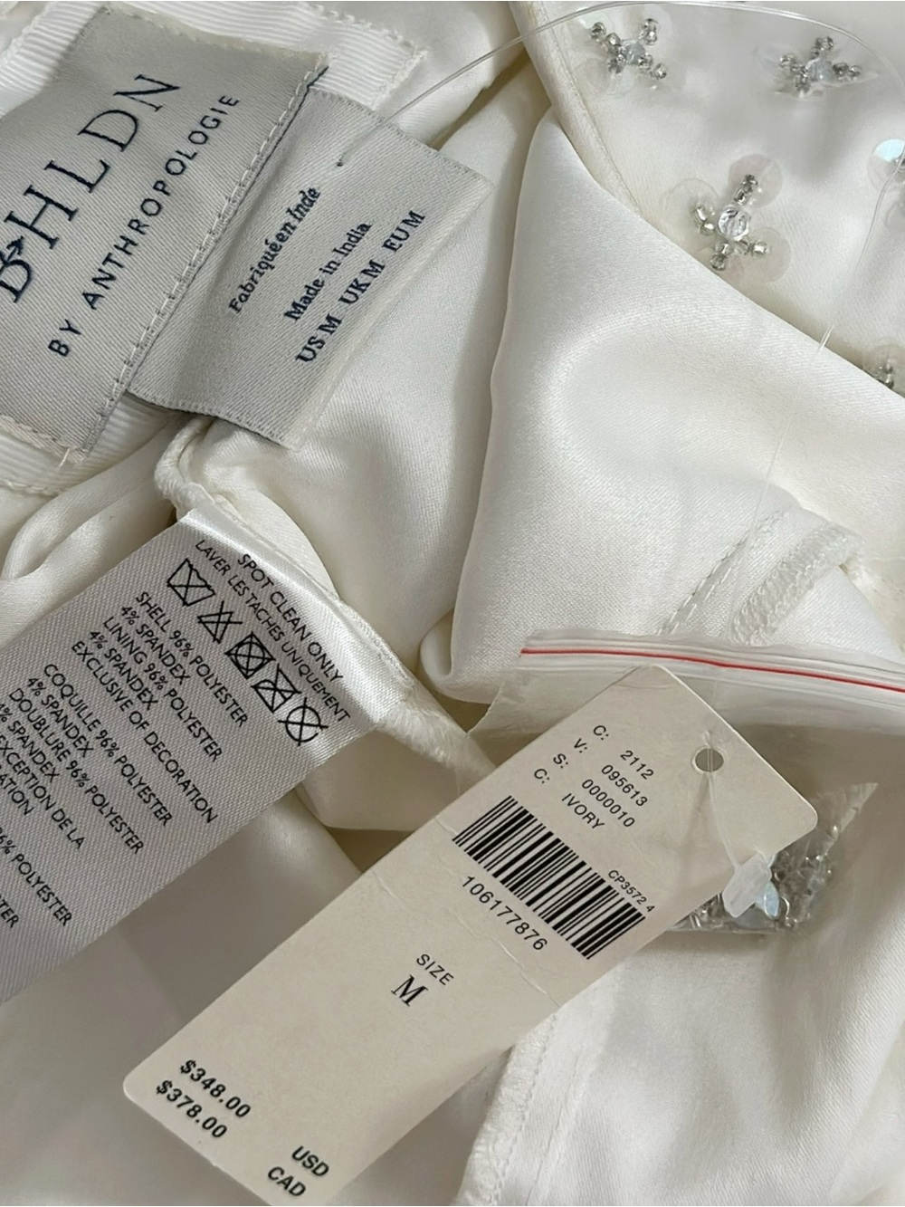 BHLDN Deco Bombshell Midi Dress, White Dahlia, Medium - Picture 10 of 10